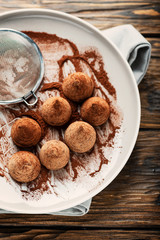 Homemade chocolate truffle