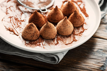 Homemade chocolate truffle