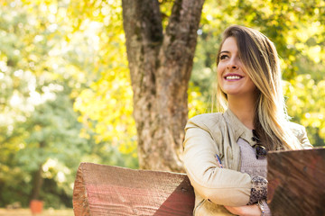 Woman sunny nature portrait 