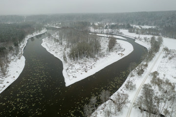 Top view of river