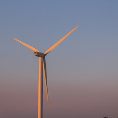 Wind Turbines at Sunset, Sussex, England