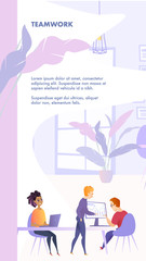 Flat Illustration Teamwork Group People in Office