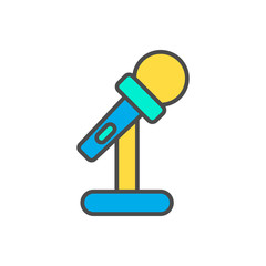 Microphone flat vector icon sign symbol