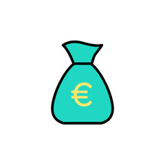 Money bag flat vector icon sign symbol