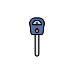 Parking meter flat vector icon sign symbol