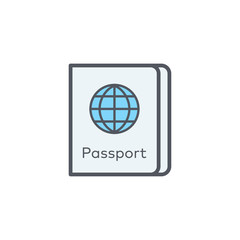 Passport flat vector icon sign symbol