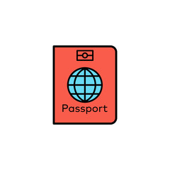 Passport flat vector icon sign symbol