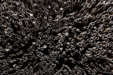 Dry reed covered roof texture