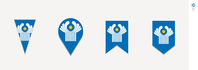 CIS flag in vertical design, vector illustration