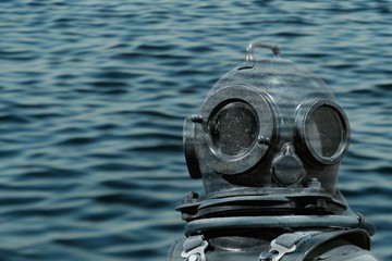 deep sea diver foreground  underwater