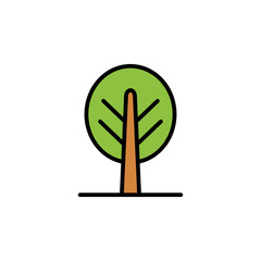 Tree flat vector icon sign symbol