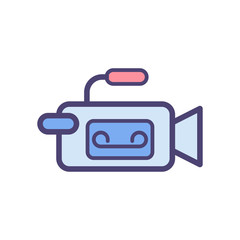 Video camera flat vector icon sign symbol