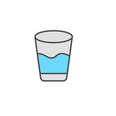 Water glasses flat vector icon sign symbol