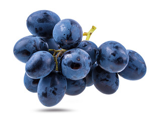 Fresh grapes isolated on white background with clipping pass