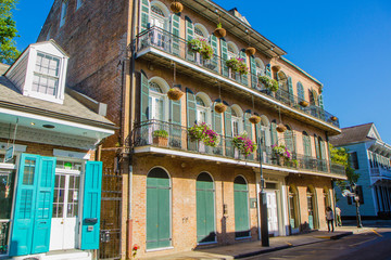 French Quarter architecture, New Orleans, Louisiana, United States. Built in the 18th century...