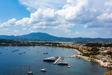 A picturesque view of the city of Corfu from the fortress of the Corfu town. Greece.