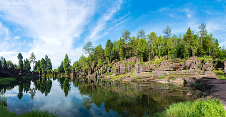 Heaven Lake at Redstone Forest National Geopark near Furong, Hunan, China