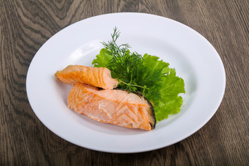 Steamed salmon
