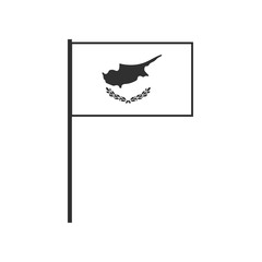 Cyprus flag icon in black outline flat design. Independence day or National day holiday concept.