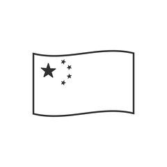 China flag icon in black outline flat design. Independence day or National day holiday concept.