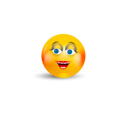 Happy Emoji Kawaii Girl Face. Communication Chat Elements or icon.