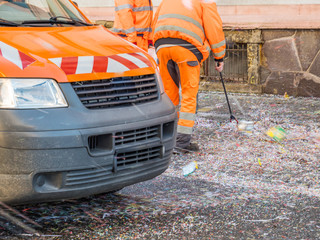 Straßenreinigung nach Karnevalumzug
