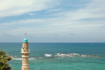 Al-Bahr Mosque in Old City of Jaffa, Tel-Aviv. It is the oldest extant mosque in Jaffa, Israel