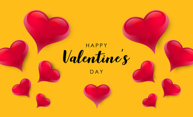 Blank background decorated with hearts. Vector illustration