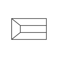 Kuwait flag icon in black outline flat design. Independence day or National day holiday concept.