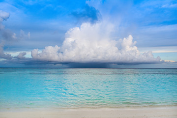 Landscape of beautiful sunset in Maldives