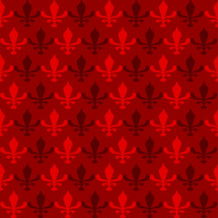 floral ornaments of red colors on a dark red background