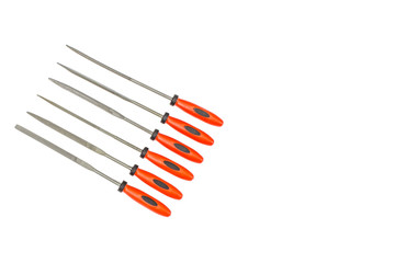 Needle files isolated on white background.