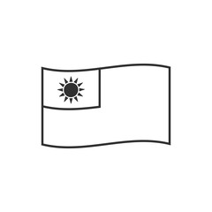 Taiwan flag icon in black outline flat design. Independence day or National day holiday concept.