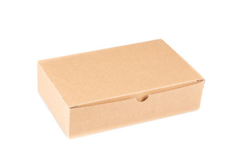 brown cardboard box closed blank for advertising text