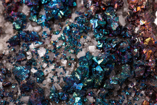 Macro mineral stone&nbsp; Chalcopyrite on a white background