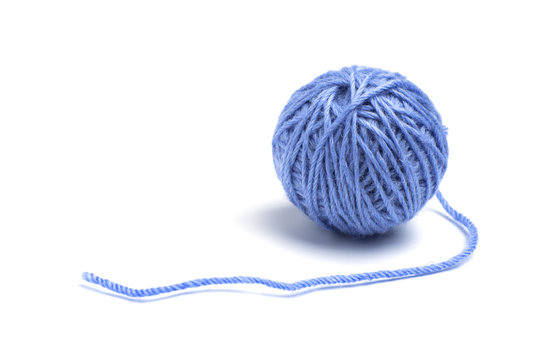 ball of yarn on white background