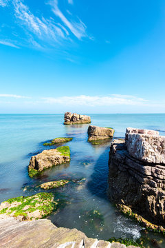 Rocks at the northern end of Beichangshandao Island in the Changdao Islands, Shandong, China.