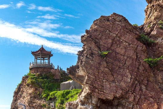 Xianjingyuan or sea viewing pavilion near Wanggoucun, Changdao Island, Shandong, China