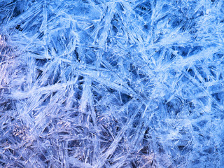 Ice crystals on snow texture. background