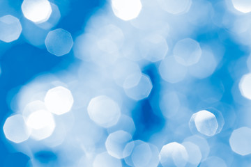 Blue and white luminous festive bokeh