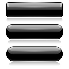 Black 3d glass buttons
