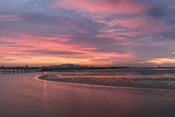 Sunrise by Bull Island in Dublin Ireland