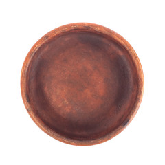 ketsi, georgian traditional clay pot for cooking food on white background
