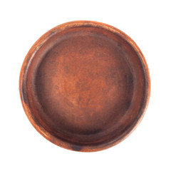 ketsi, georgian traditional clay pot for cooking food on white background