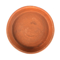ketsi, georgian traditional clay pot for cooking food on white background
