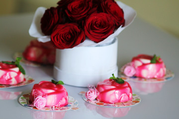 Jelly sweet rose shape desert