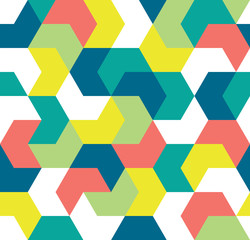 Seamless pattern. Endless background of geometric shapes. Arrow seamless pattern. Geometric pattern. Wallpaper. Vector illustration.