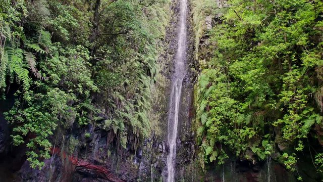Risco waterfall on Madeira Island.