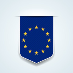 European Union shield label Coats of arms illustration