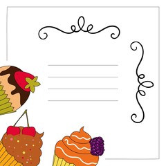Vector illustration card with cupcakes